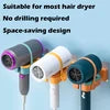 Rotatable Wall Mounted Hair Dryer Holder, Hands Free Hair Dryer Stand Holder, Drilling-Free Blow Dryer Holder