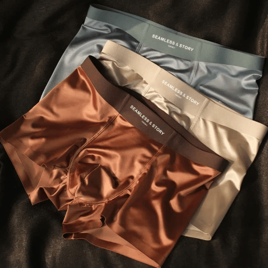 ✨ Elegant Silk Men's Ice Silk Underwear Mulberry Silk Antimicrobial Men's Boxer Briefs