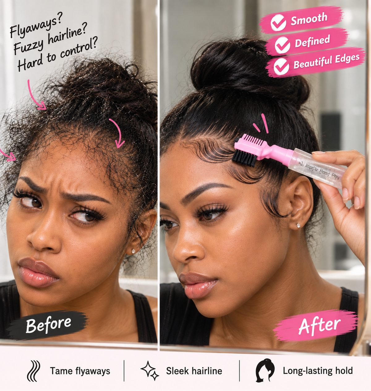 2-IN-1 BABY HAIR GEL STYLING TOOL – EDGE CONTROL GEL WITH BRUSH & MINI COMB