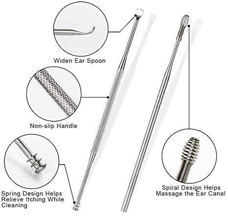 Set Ear Wax Pickers Stainless Steel Earpick Wax Remover