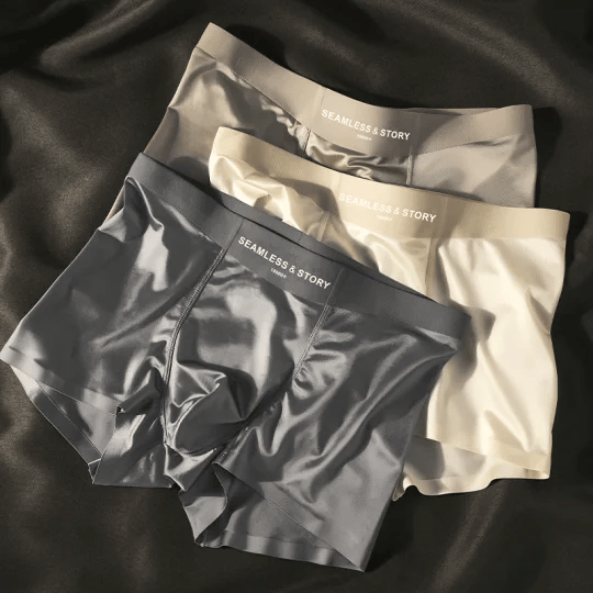 ✨ Elegant Silk Men's Ice Silk Underwear Mulberry Silk Antimicrobial Men's Boxer Briefs