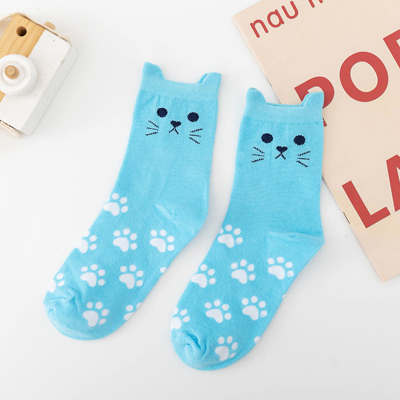 3 Pairs Women's Cute Animal Socks, Soft Cotton Lightweight Comfortable Socks
