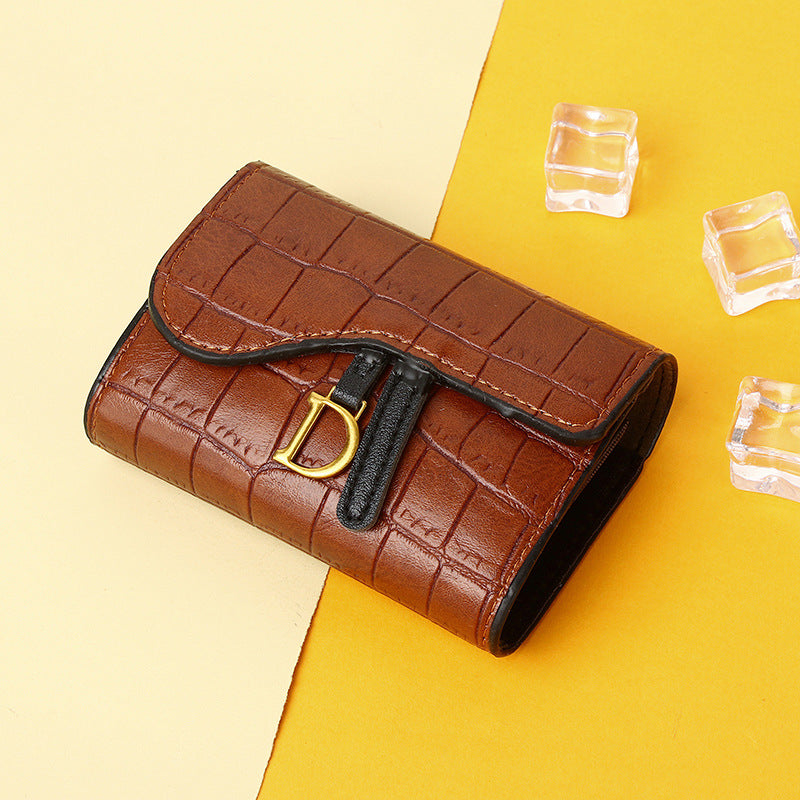Leather Crocodile Pattern High-end Small Card Holder