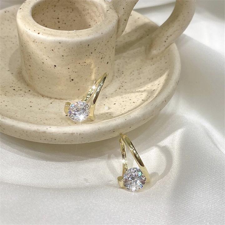 Sterling Silver Diamond Round Stud Earrings