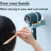 Rotatable Wall Mounted Hair Dryer Holder, Hands Free Hair Dryer Stand Holder, Drilling-Free Blow Dryer Holder