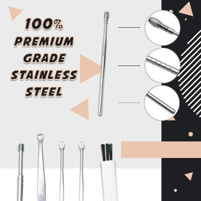 Set Ear Wax Pickers Stainless Steel Earpick Wax Remover