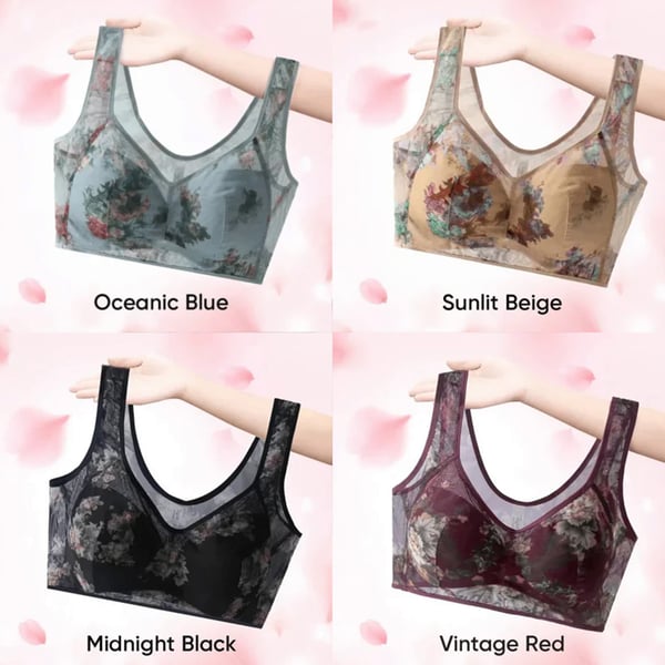 π Super gather bra | Ice Silk Lace Cooling Comfort Bra