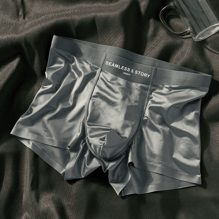 ✨ Elegant Silk Men's Ice Silk Underwear Mulberry Silk Antimicrobial Men's Boxer Briefs