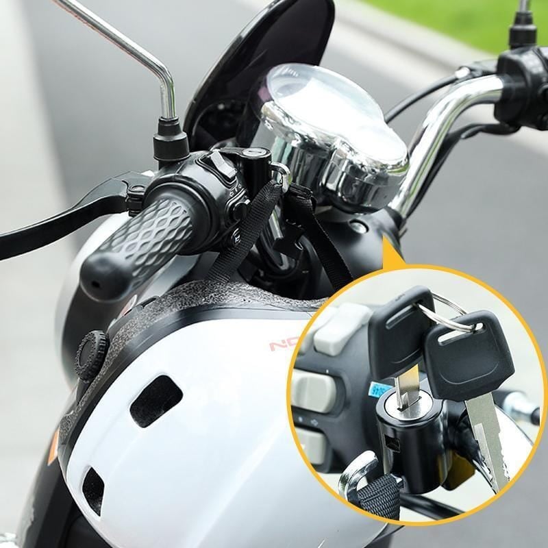 Multifunctional motorcycle helmet lock