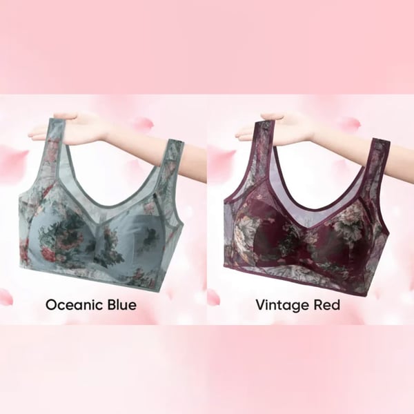 π Super gather bra | Ice Silk Lace Cooling Comfort Bra