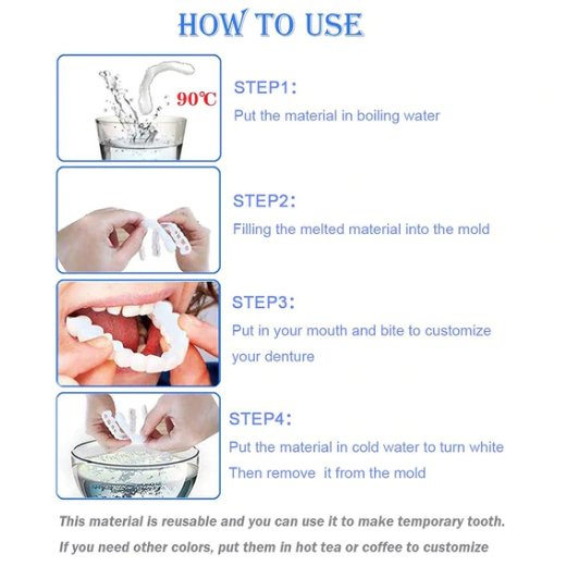 Snap On Smile Top And Bottom Clip on Teeth Veneers