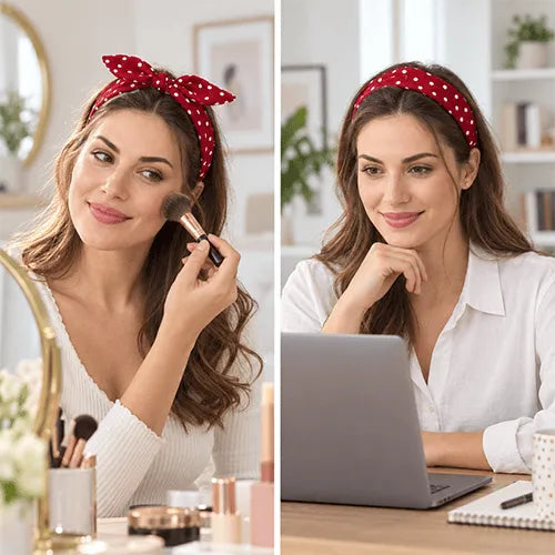 Polka Dot Bow Headband