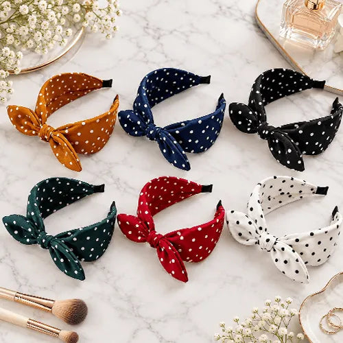 Polka Dot Bow Headband