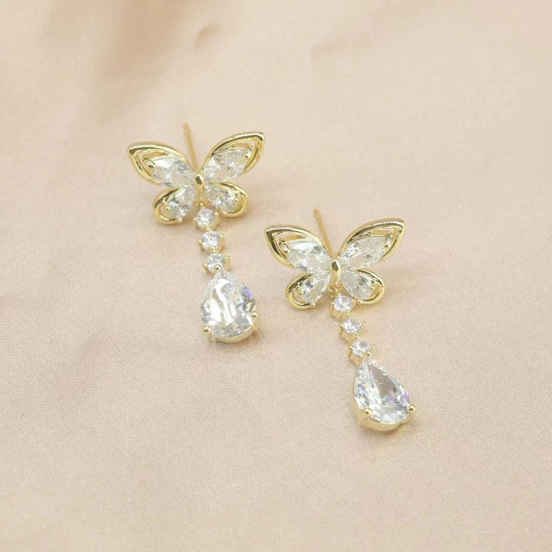 ZIRCON PENDANT BUTTERFLY EARRINGS