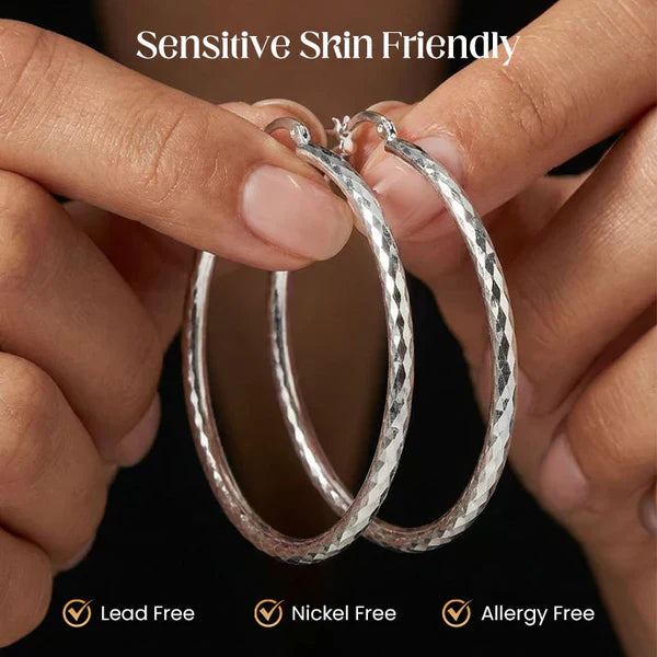 🎁Diamond-Cut Hoop Earrings for Women – Elegant, Sparkling 💎