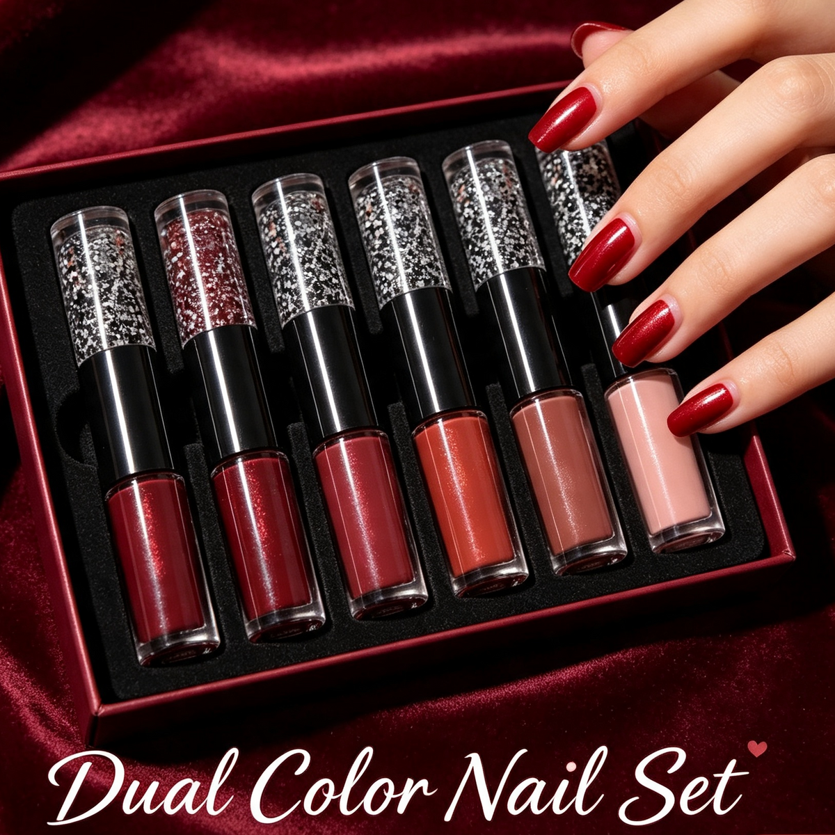 Lazy-Friendly 2-Color Oil-Based Nail Polish | No Lamp Needed, Quick Dry, Long-Lasting & Non-Peel, Brightening & Nail-Protecting