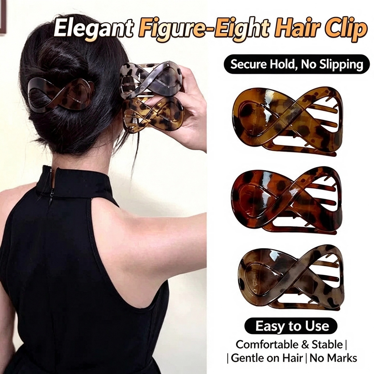 Figure eight hair clip for women