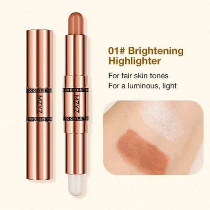 Double Head Makeup Stick - Highlighter & Contour - Fast and easy use for beginners, makeup like a professional