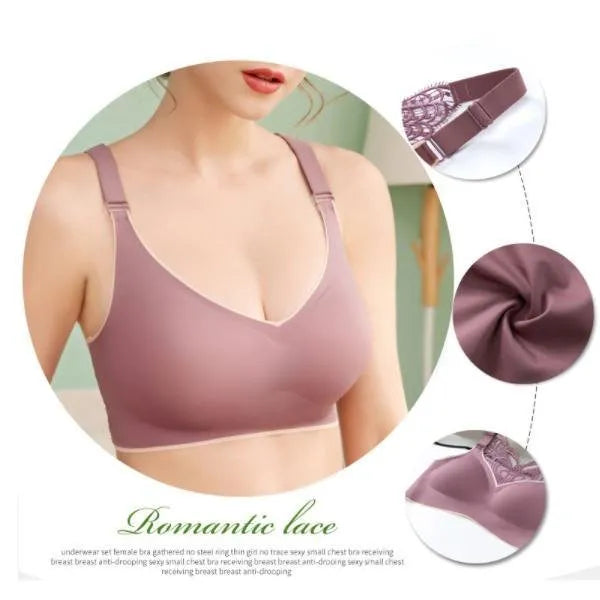 Wireless bra with butterfly embroidery