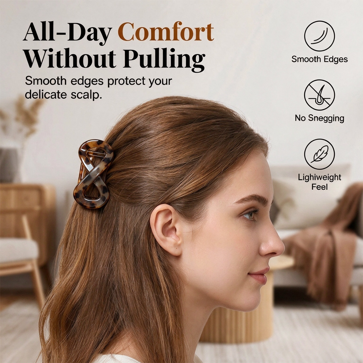 Figure eight hair clip for women