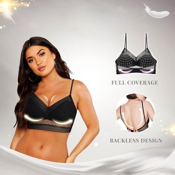 Low Back Wireless Lifting Lace Bra