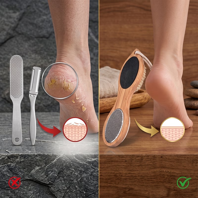 4-in-1 Wooden Foot Scrubber