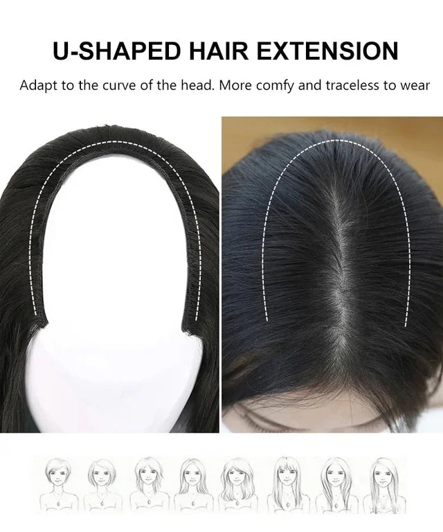 Water Ripple U-shaped Clip Hair Extension Piece