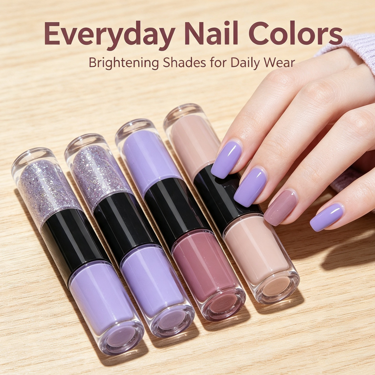 Lazy-Friendly 2-Color Oil-Based Nail Polish | No Lamp Needed, Quick Dry, Long-Lasting & Non-Peel, Brightening & Nail-Protecting