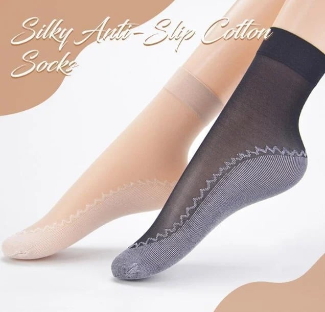 🔥 Silky Anti-Slip Cotton Socks