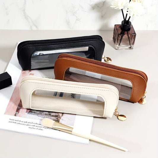 Small Clear PU Leather Makeup Bag
