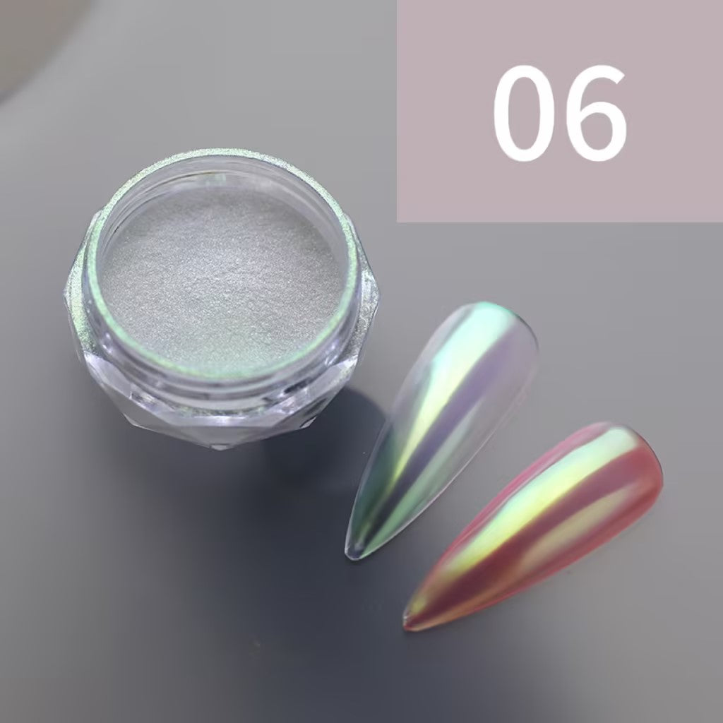 Chrome mirror effect nail powder