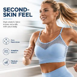 ⚽ Women's breathable mesh sports bra with push-up effect