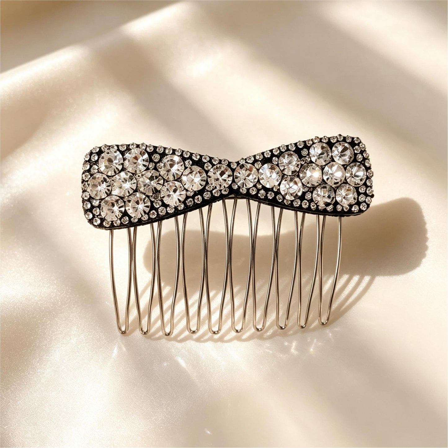 2PCS Rhinestone Bow Hair Comb🎀Elegant Sparkly Hair Accessories