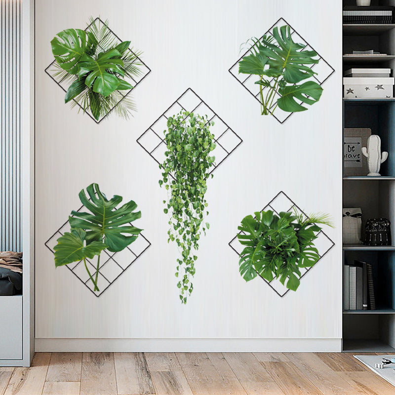 3D Green Plant Wall Sticker