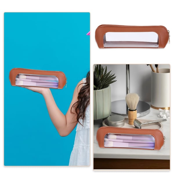 Small Clear PU Leather Makeup Bag