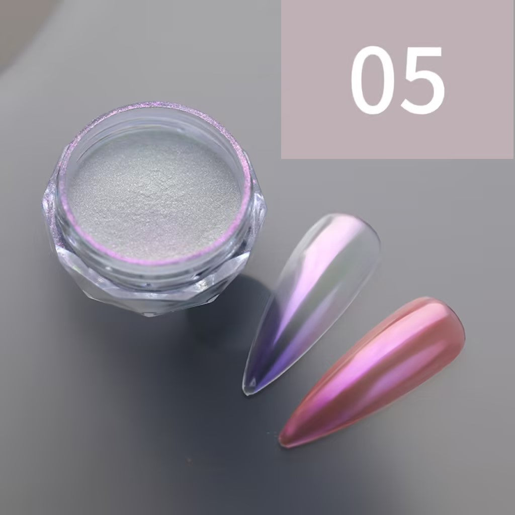 Chrome mirror effect nail powder