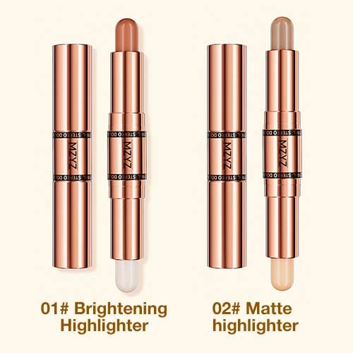 Double Head Makeup Stick - Highlighter & Contour - Fast and easy use for beginners, makeup like a professional