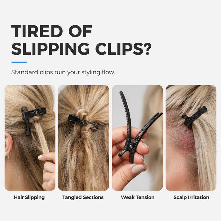 Section Hair Instantly! No-Slip Salon-Grade Comb Clips