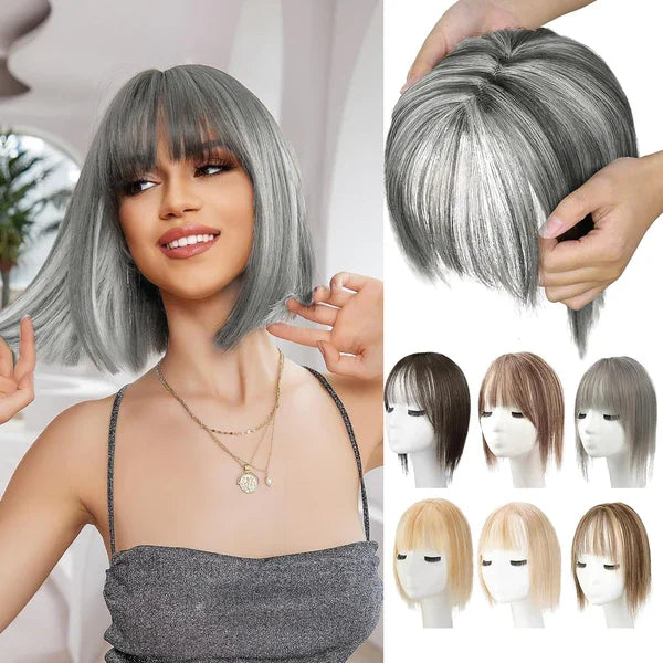 Natural Hair Toppers With Bangs For Women Adding Hair Volume Topper