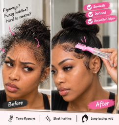 2-IN-1 BABY HAIR GEL STYLING TOOL – EDGE CONTROL GEL WITH BRUSH & MINI COMB