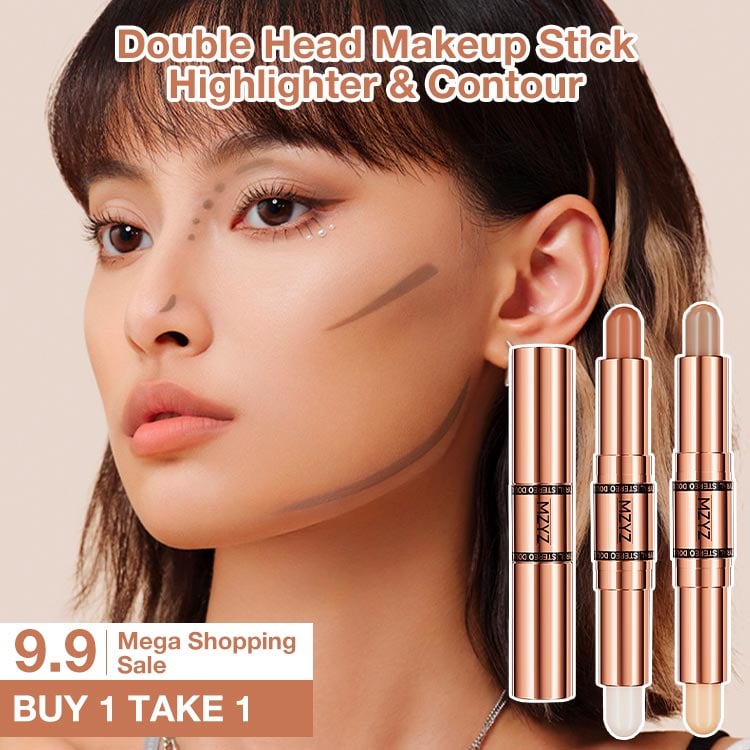 Double Head Makeup Stick - Highlighter & Contour - Fast and easy use for beginners, makeup like a professional