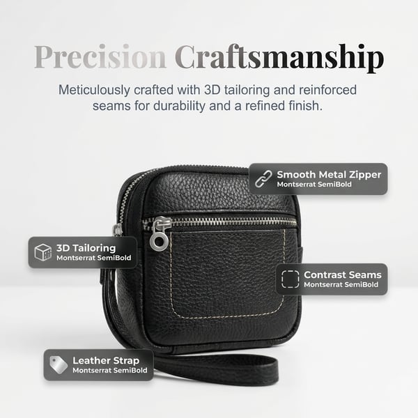 🌟 Genuine Leather Mini Square Card Wallet - Compact Zipper Coin Purse & Keychain Pouch for Men & Women