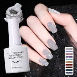 ✨ Shiny and glossy rhinestone gel nail polish | Glossy and long-lasting manicure! 💅