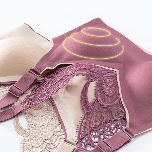 Wireless bra with butterfly embroidery