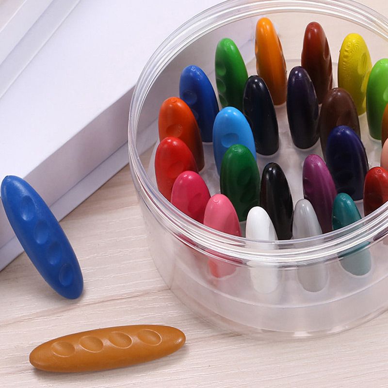 12 Colors Washable and Non-toxic Peanut Crayons