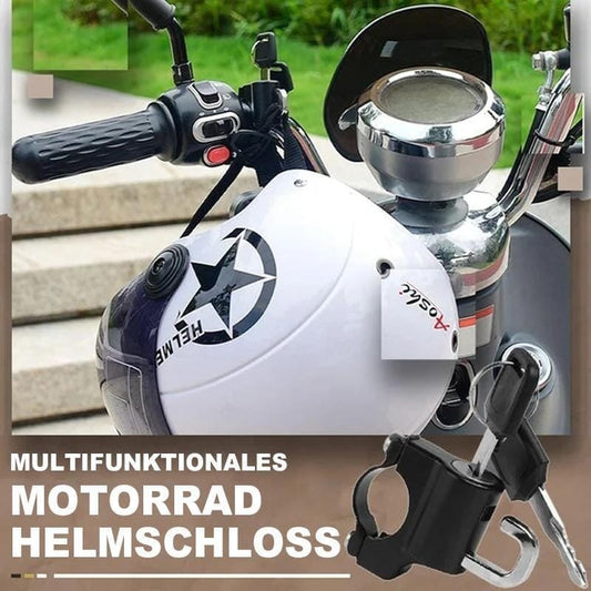 Multifunctional motorcycle helmet lock