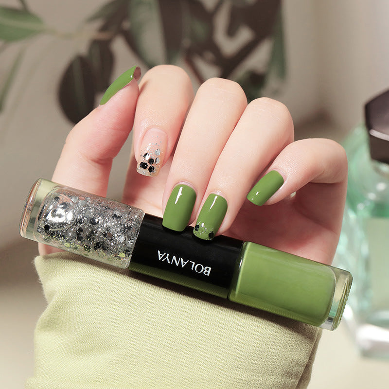 Lazy-Friendly 2-Color Oil-Based Nail Polish | No Lamp Needed, Quick Dry, Long-Lasting & Non-Peel, Brightening & Nail-Protecting