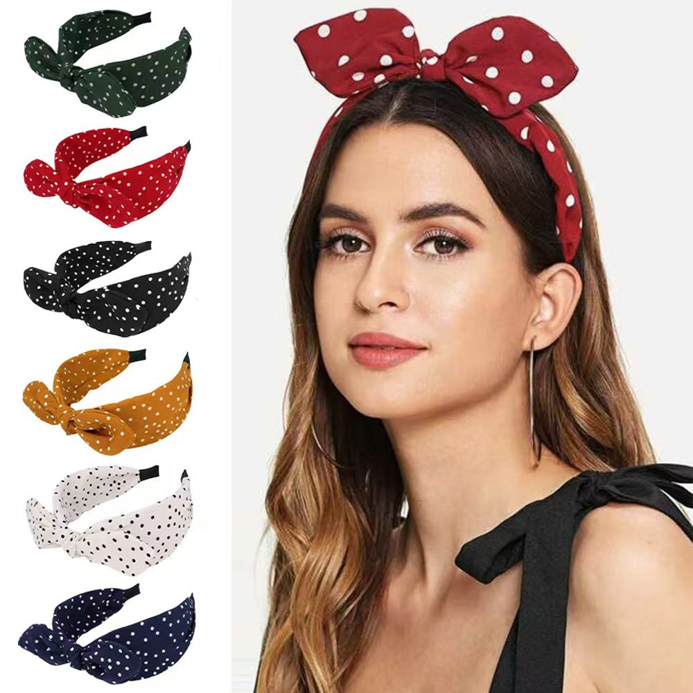 Polka Dot Bow Headband