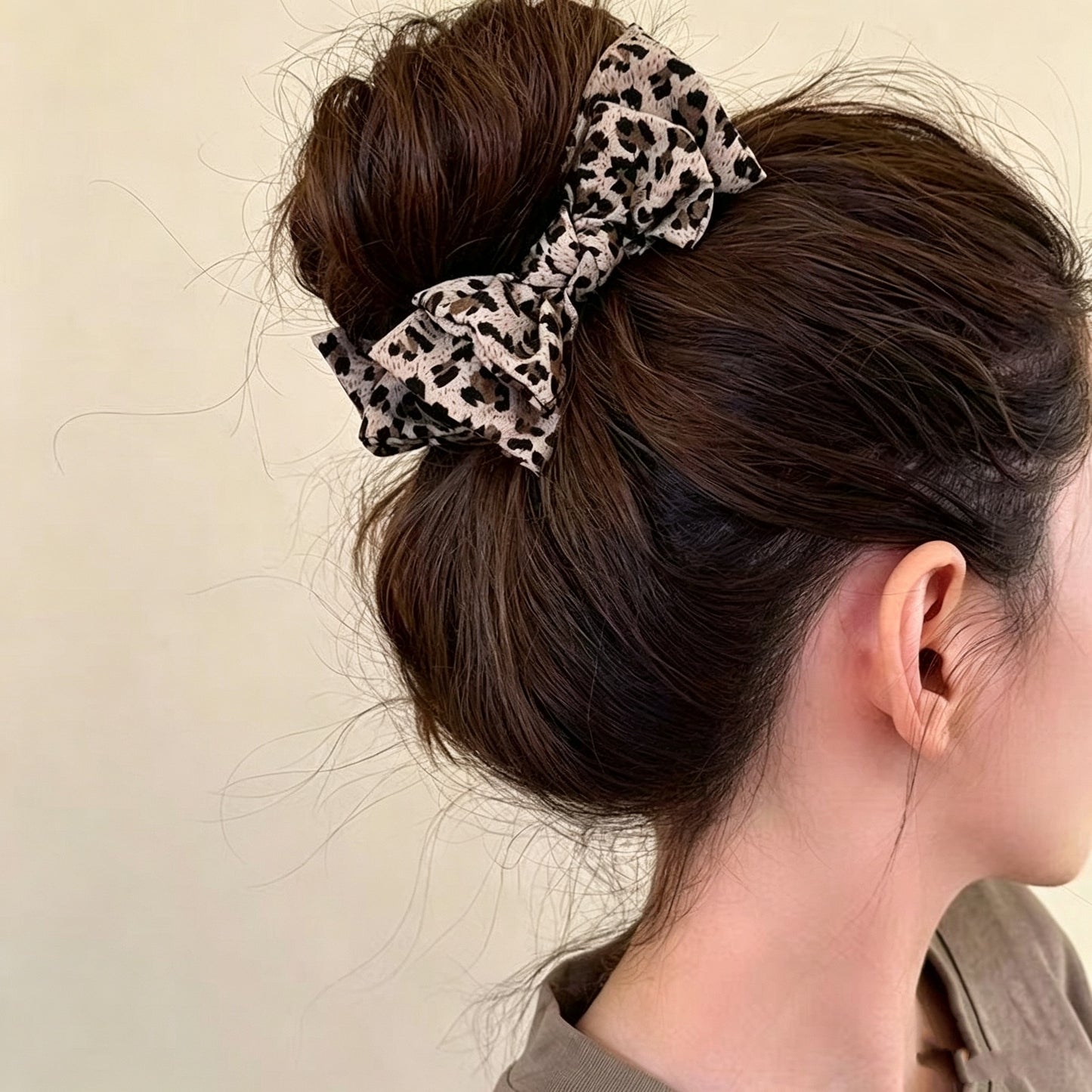 Vintage Leopard Print Bow Premium Hair Grab Hair Accesso🎀