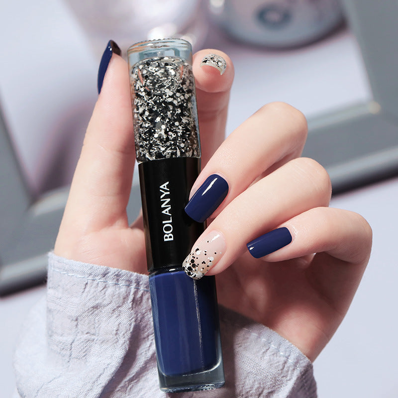 Lazy-Friendly 2-Color Oil-Based Nail Polish | No Lamp Needed, Quick Dry, Long-Lasting & Non-Peel, Brightening & Nail-Protecting
